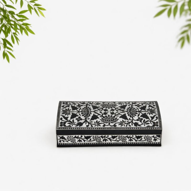 Bidri Floral Inlay Jewellery Box