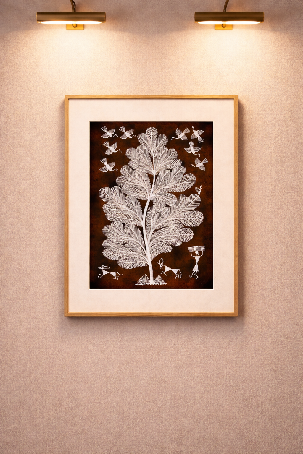 Warli Painting – Tree of Life & Tribal Daily Life