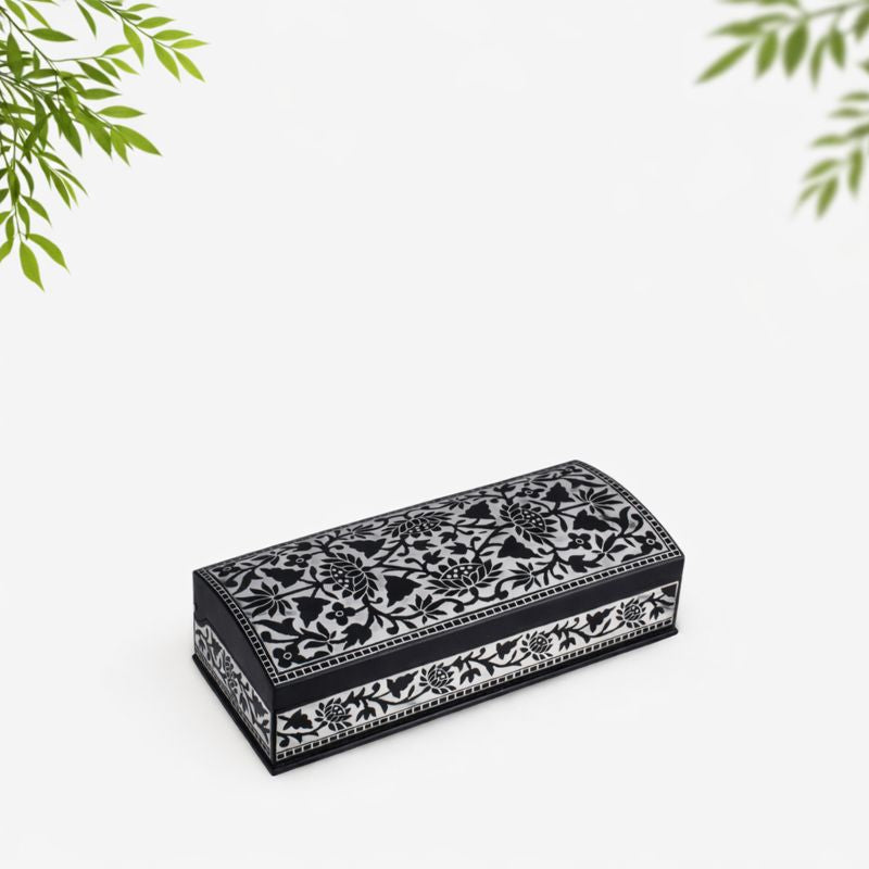Bidri Floral Inlay Jewellery Box