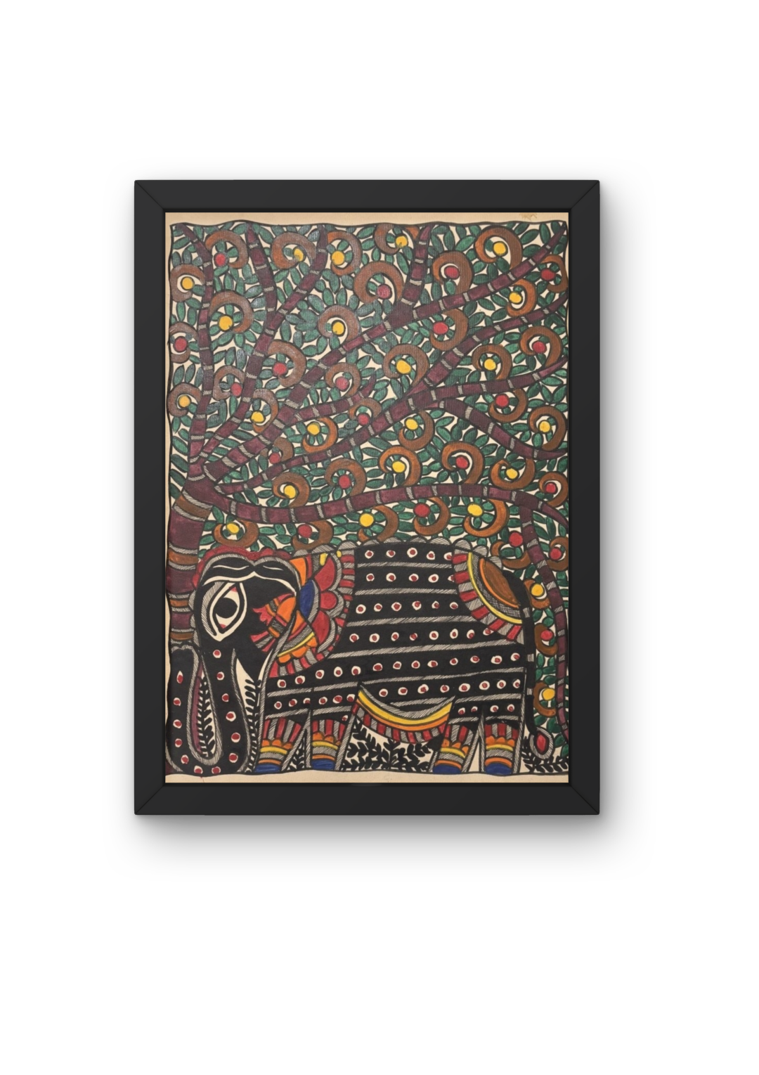 Handcrafted Mithila Elephant Painting