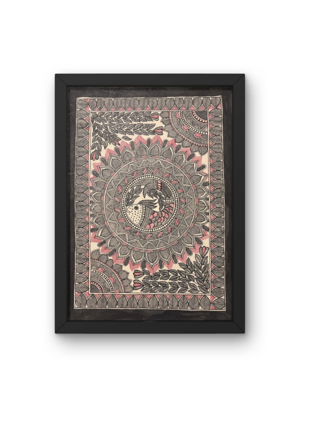 Handmade Floral Mandala Madhubani Painting