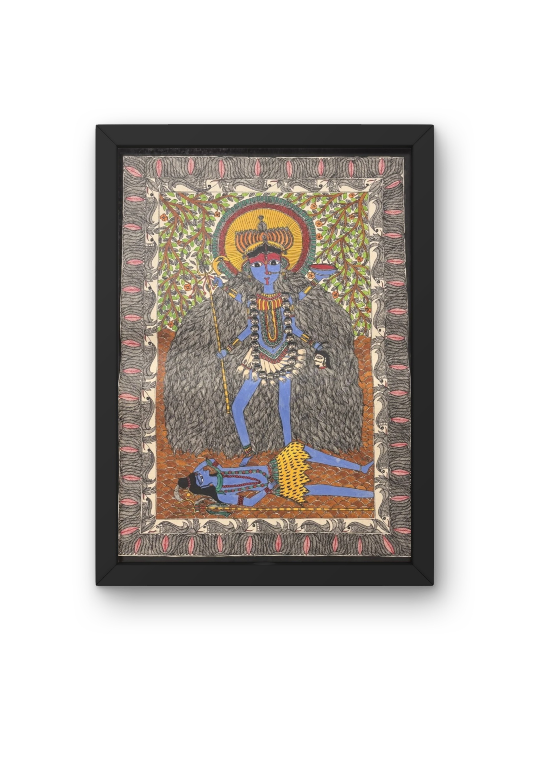 Goddess Kali Madhubani Painting – Handcrafted Mithila Folk Art
