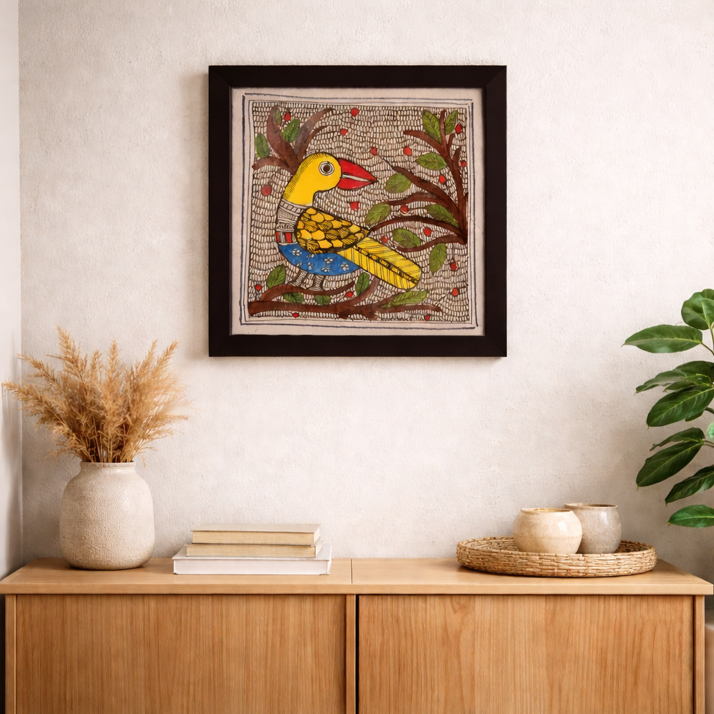 Madhubani Art Bird Painting